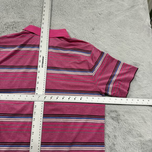 Nike Golf Polo Shirt Mens Large Tour Performance Dri-Fit NWT HJ6886-618 Striped - Picture 6 of 8